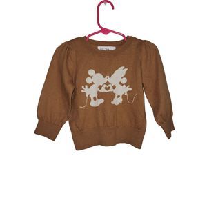Baby‎ Gap Disney Minnie Mickey Mouse Sweater Tan Chuld Size 18-24 Months